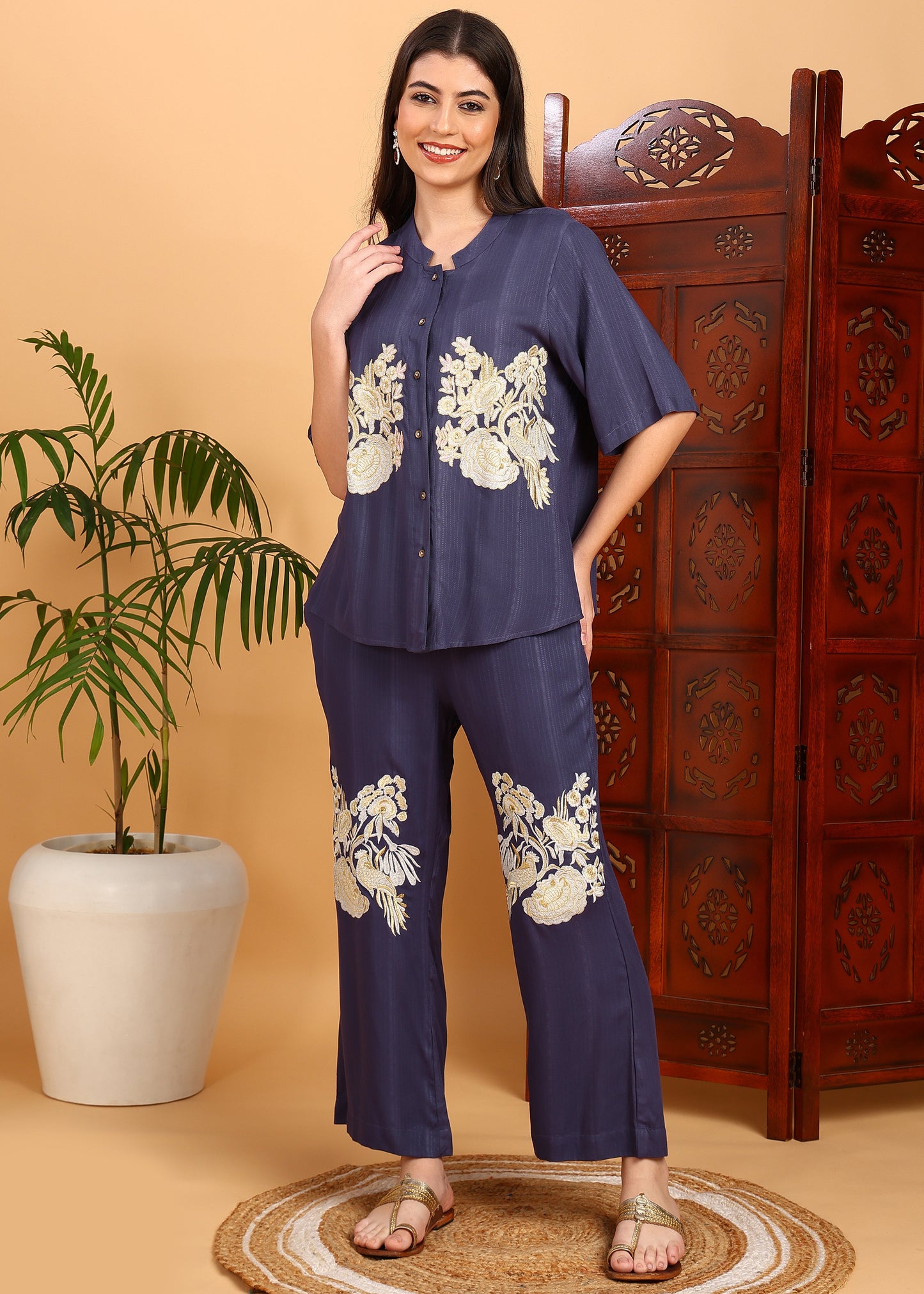 Women Shirt Pant Co-ords Set