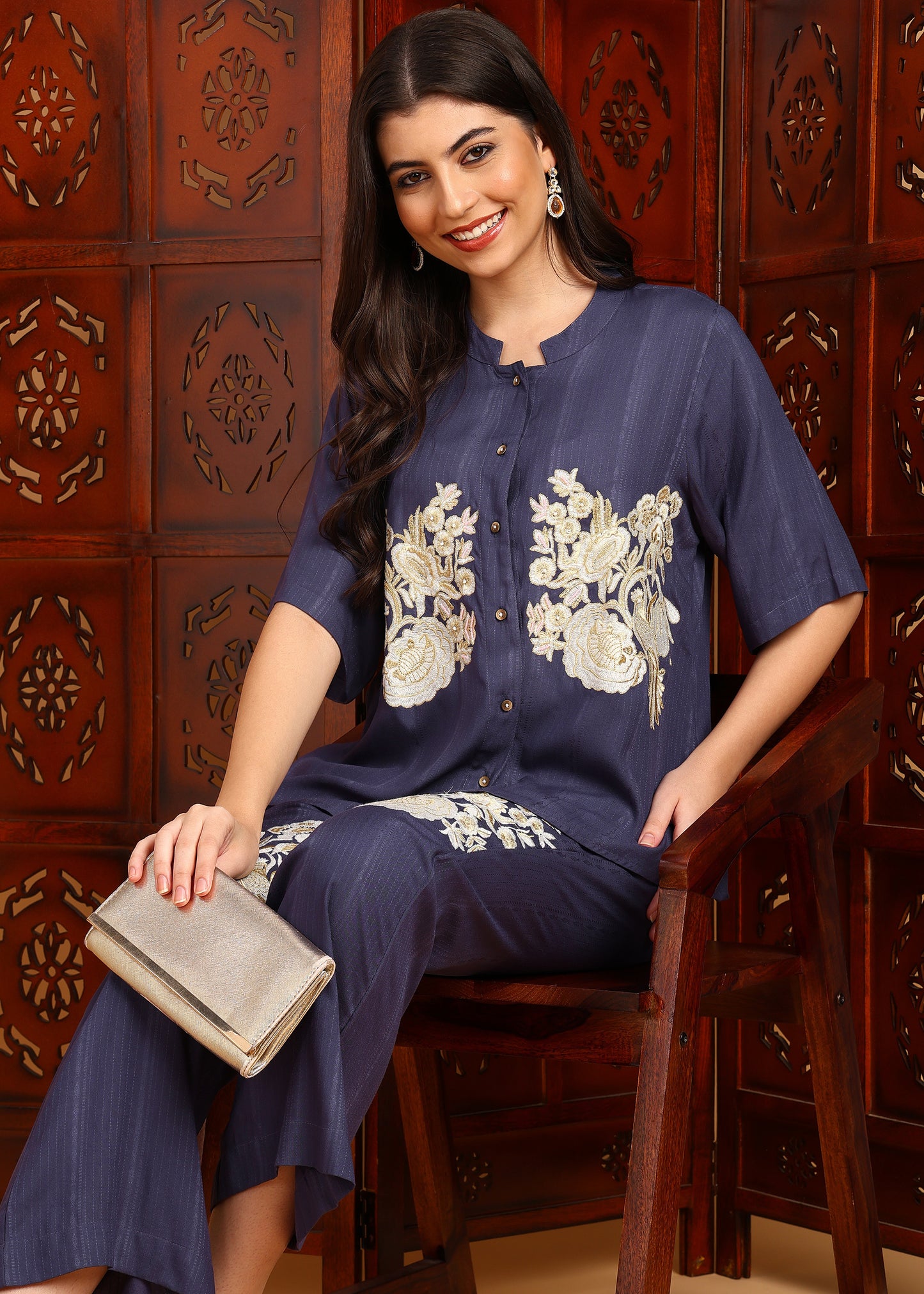 Women Shirt Pant Co-ords Set
