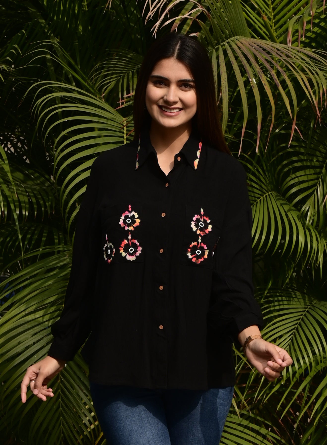 FUBAR Casual Embroidered Women Top