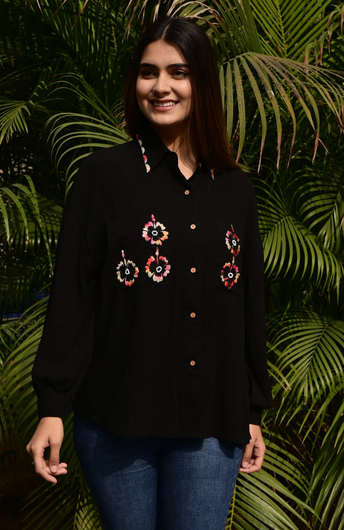 FUBAR Casual Embroidered Women Top