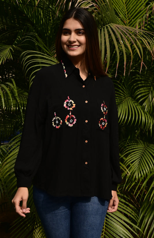 FUBAR Casual Embroidered Women Top